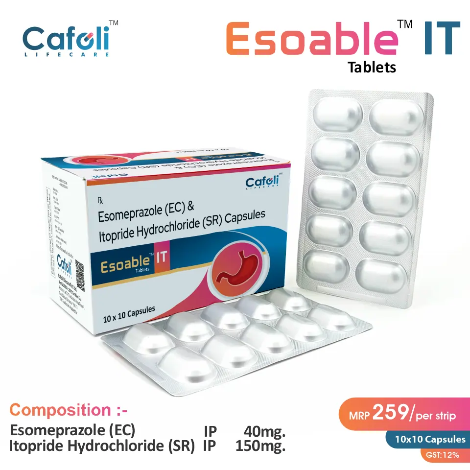 Esomeprazole 40mg + Itopride 150mg Capsule | Gastrointestinal Care | Best price for PCD Pharma Franchise in Kanpur